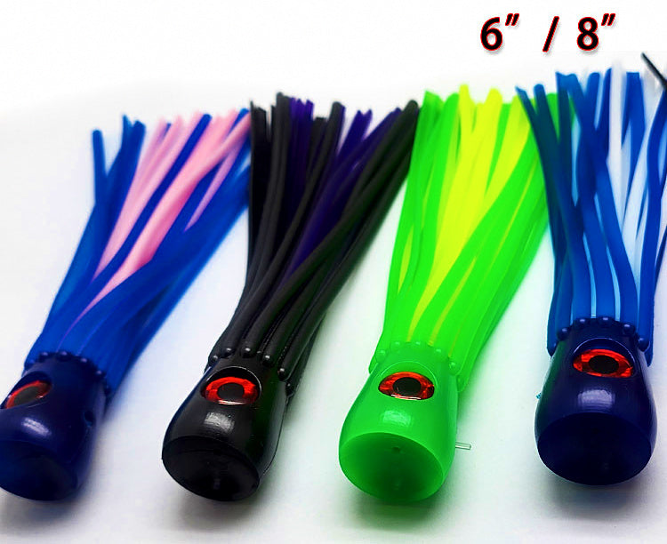 Soft Head Octopus Skirt Trolling Lure, 6 in or 8 in – product photo