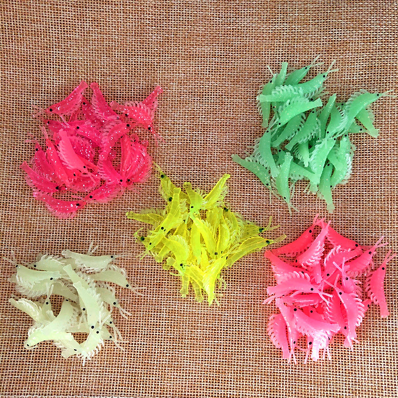 Soft Shrimp Lure, 50-Pack, PVC Fishing Bait – product photo