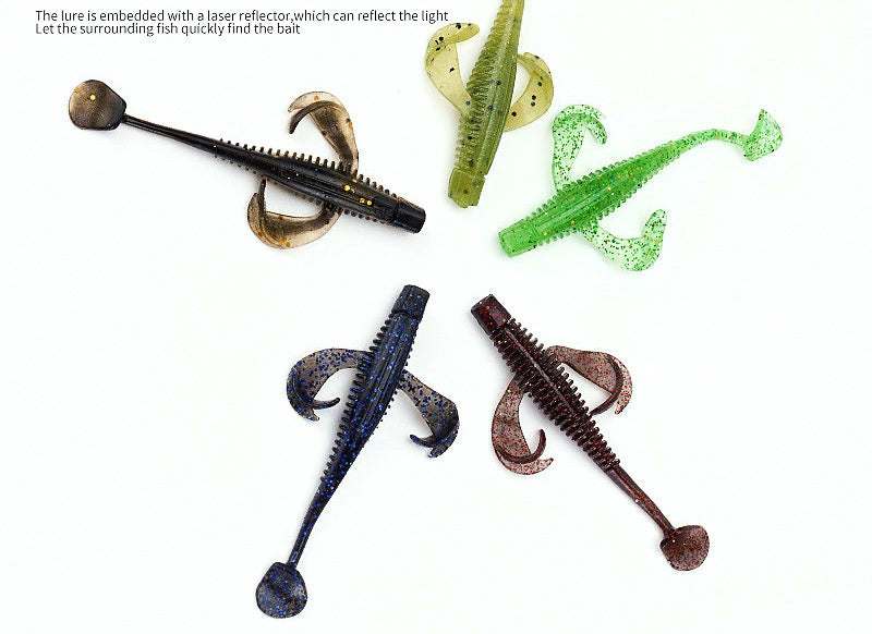 T-Tail Soft Swimbait Grubs, 10-Pack, 5.5 & 7 cm (2.2 & 2.8 in) – product photo