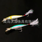 Slow Sinking Minnow Lure, 5.5 g (0.19 oz), Feather Treble – product photo