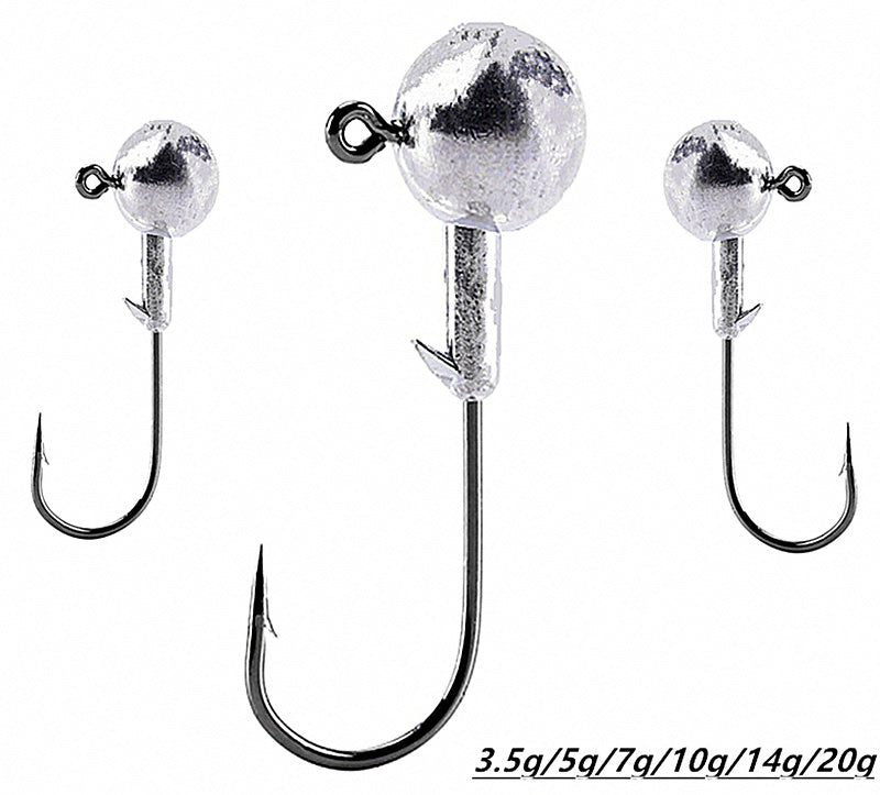 Barbed Jig Head Hooks, 4X Strong, 1.7–20 g (0.06–0.7 oz) – product photo