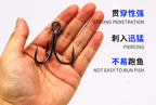 Barbed Treble Hooks, High-Carbon Steel, Sizes 1/0–10 – product photo