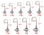 Jig Head Hooks with T-Tail Grubs, 20 pc, 0.8–20 g (0.03–0.7 oz) – product photo