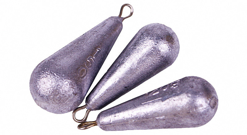 Teardrop Lead Sinker with Eye, 0.12–35 oz (3.5–1000 g) – product photo