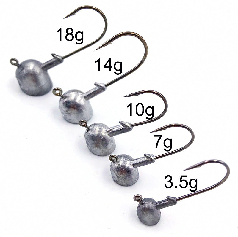 Round Head Jig Heads for Soft Baits, 3.5–18 g (0.12–0.63 oz) – product photo