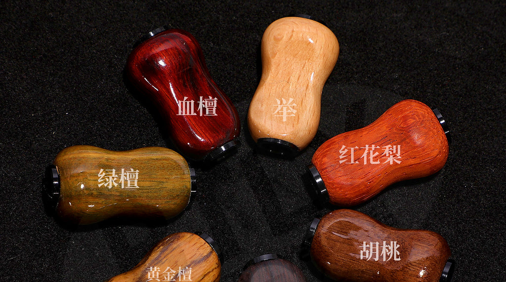 Wood Reel Handle Upgrade, Flat or Round, Bearing Included – product photo