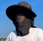 Men's Wide-Brim Fishing Sun Hat, Neck Flap & Face Mask – product photo