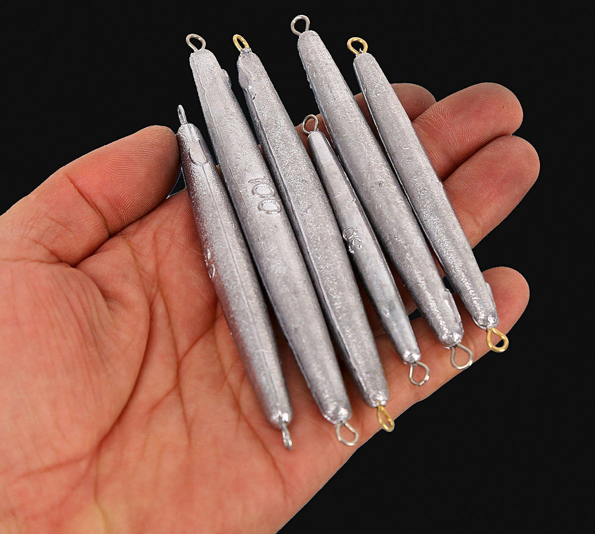 Long Cylinder Sinker, Double Eye Ring, 1–3.5 oz (30–100 g) – product photo