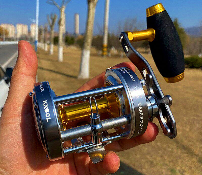Metal Drum Reel for Boat Fishing, Single or Double Arm – product photo