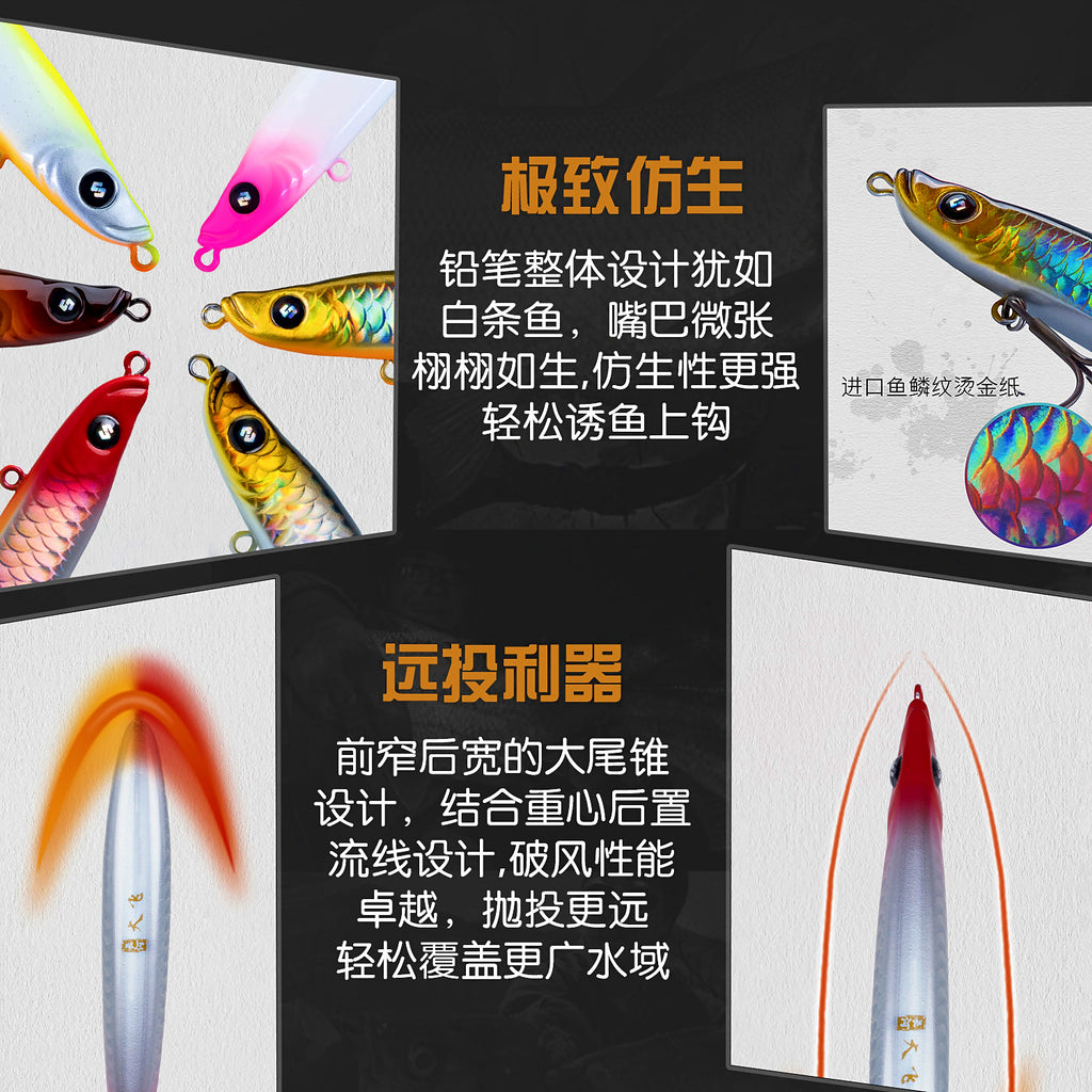 Sinking Pencil Lure, 9–36 g (0.3–1.3 oz), 5 per Box – product photo