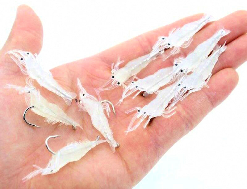 Soft Shrimp Lure with Hook, 4 cm (1.6 in), Glow & Color Packs – product photo