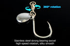 Spinner Flash Hooks with Bearing Swivel, 5-Pack, Sizes 1/0–5/0 – product photo