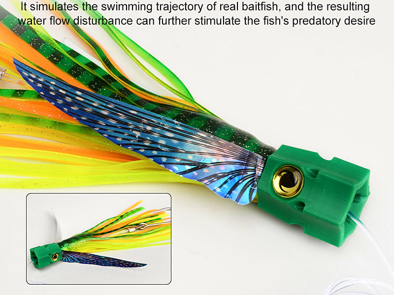 Flying Fish Trolling Lure with UV Skirt and Wings – product photo