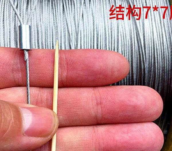 304 Stainless Steel Wire Leader, 0.3–4 mm, Aluminum Sleeves – product photo