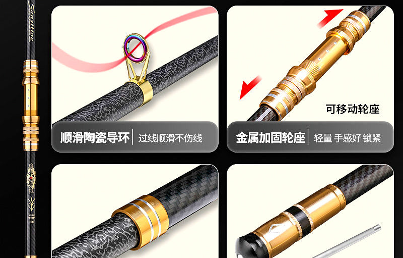 Telescopic Carbon Surf Rod, Extra Hard, 2.1–4.5 m (6.9–14.8 ft) – product photo