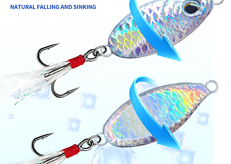 Fish Scale Metal Jig, 5–20 g (0.2–0.7 oz), Feather Treble – product photo