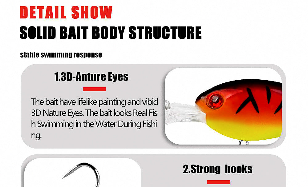 Floating Deep-Diving Minnow Lure, 10 cm (3.9 in), 14 g (0.5 oz) – product photo