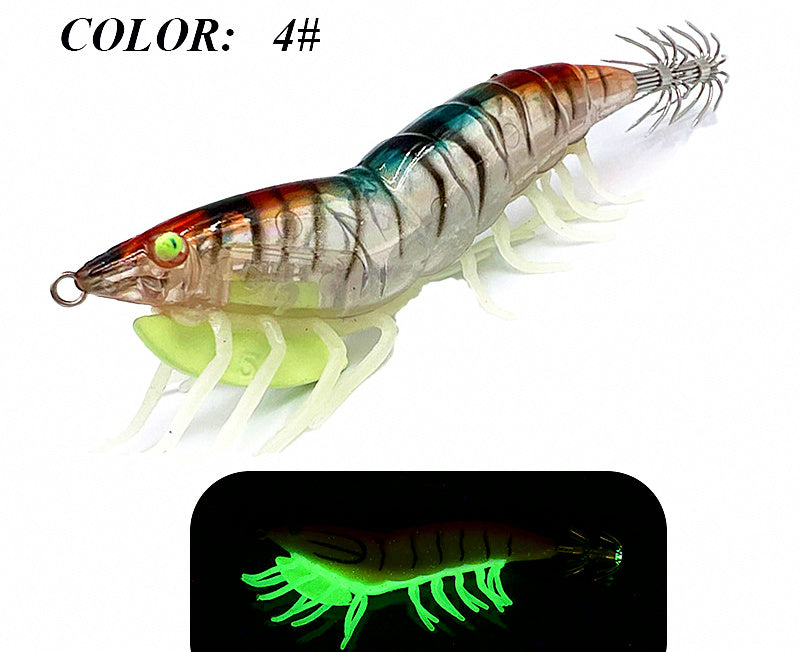 Glow Squid Jig with Rattle, Shrimp Style, Size 3.0 / 3.5 – product photo