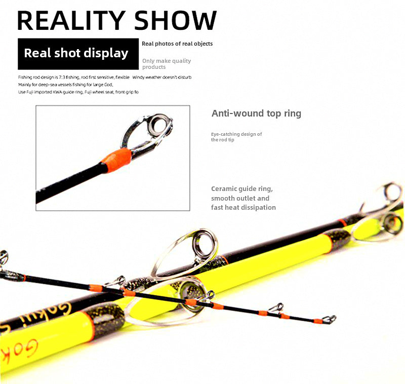 Solid Boat Rod, 1.5–2.1 m (4.9–6.9 ft), Metal Reel Seat – product photo