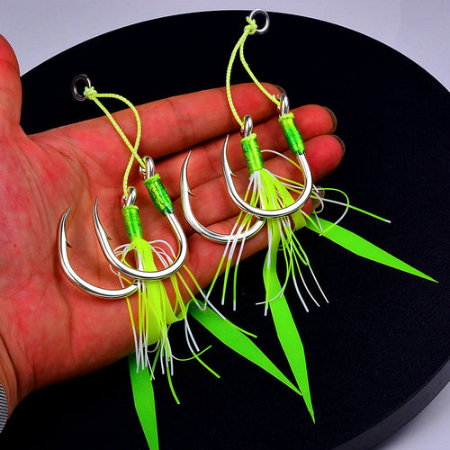 Jig Assist Hooks with Silicone Strands, 2 Pairs/Pack, 3/0–13/0 – product photo