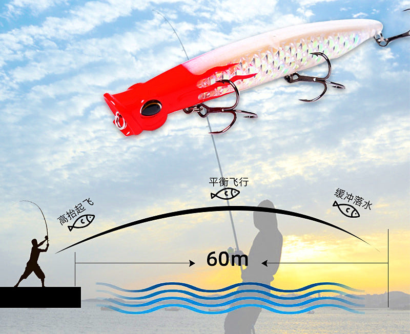 Floating Topwater Popper Lure, 11 cm (4.3 in), 13 g (0.46 oz) – product photo