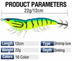 Glow Wooden Shrimp Squid Jig, 3.5#, 22 g (0.8 oz), 12 cm – product photo