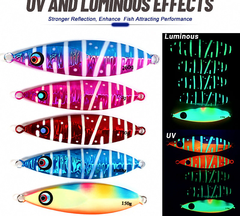UV Glow Slow Pitch Jig, 150–200 g (5.3–7.1 oz) – product photo