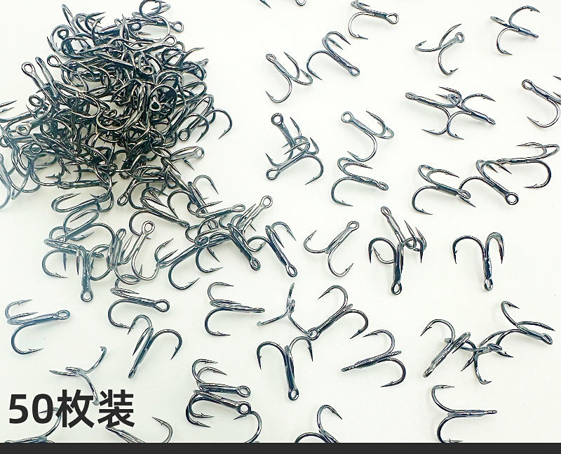 Black Treble Hooks, High-Carbon Steel, Sizes #4–#22 – product photo