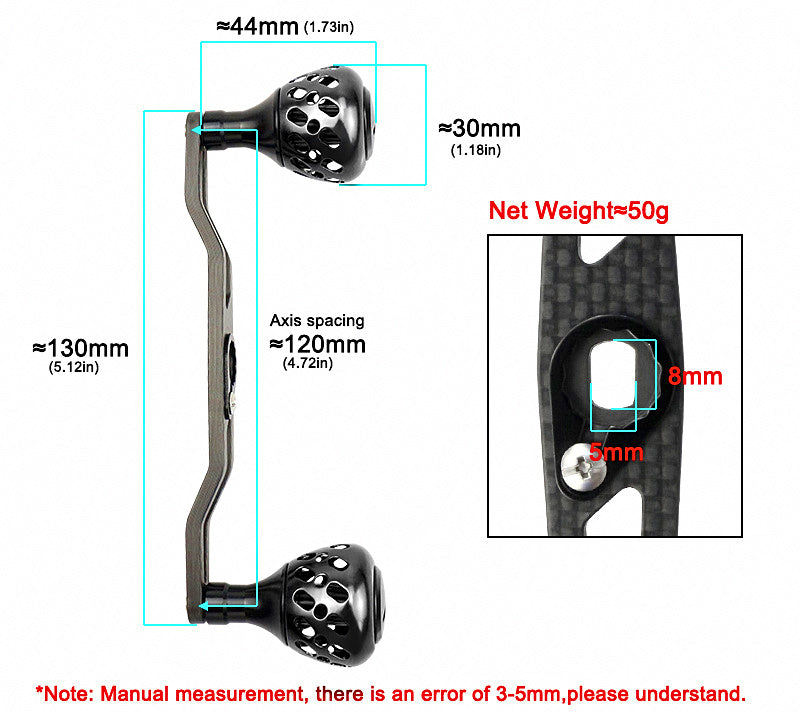 Carbon Fiber Reel Handle Upgrade for Baitcasting Reels – product photo