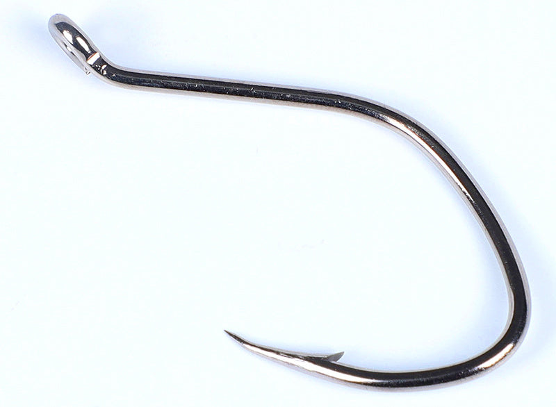 Offset Live Bait Hook, Size 6/0, Long Shank, Silver – product photo