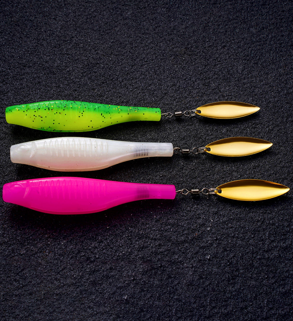 T-Tail Soft Swimbait with Lead Head Hook, 9 cm (3.5 in), 2 Pack – product photo