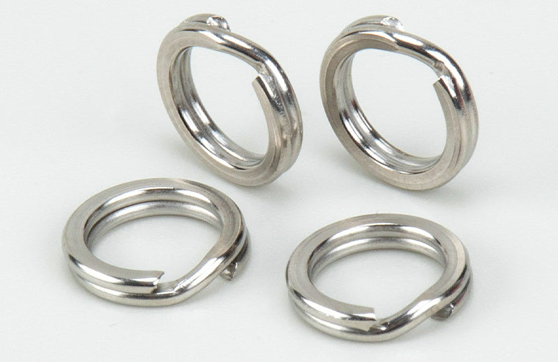 Stainless Steel Split Rings, Flattened Double Ring, Sizes 5#–13# – product photo