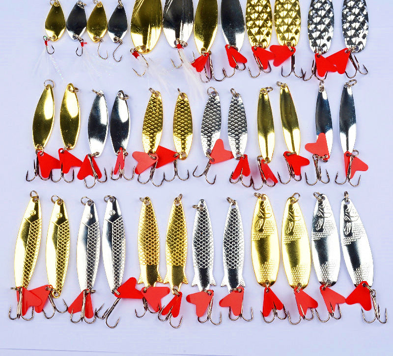 36-Piece Metal Spoon & VIB Lure Set, Single Hook – product photo