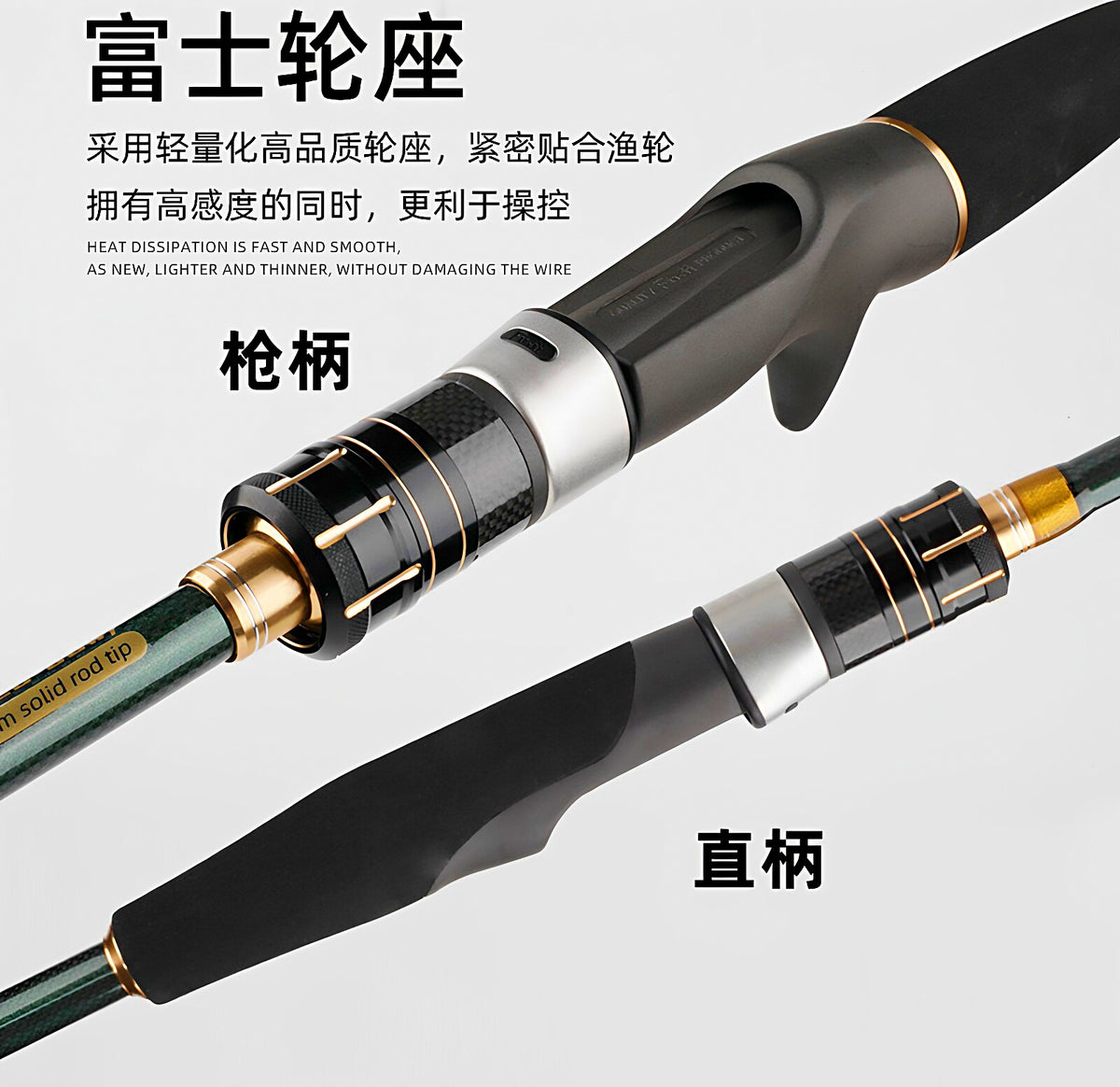 Carbon 2-Piece Boat Rod, Soft Action, 1.8–2.4 m (5.9–7.9 ft) – product photo