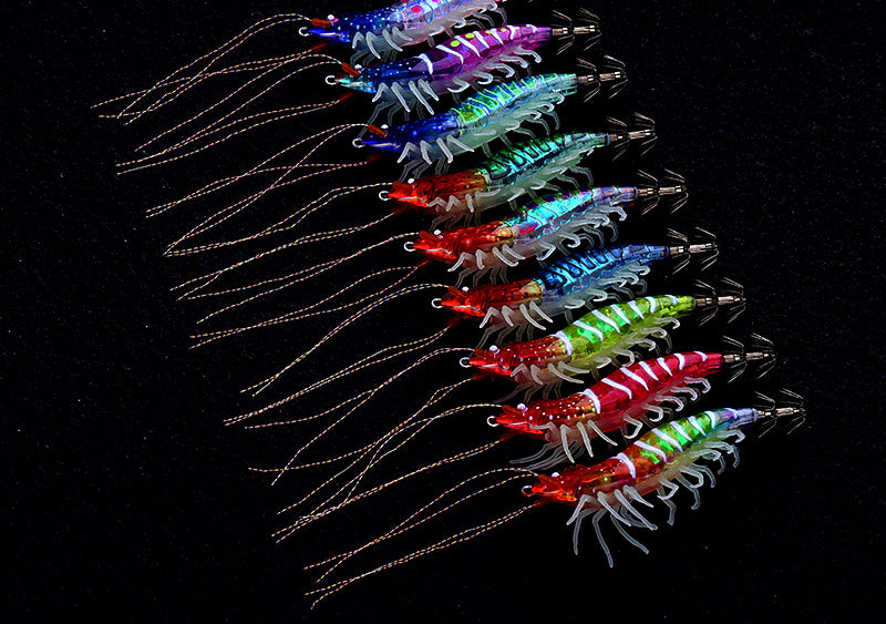 Glow Rattle Jointed Shrimp Lure, Soft Legs, 9 Colors – product photo