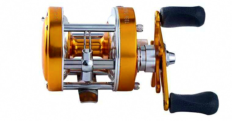 CL40 All-Metal Baitcasting Reel, Centrifugal Brake, Gold – product photo