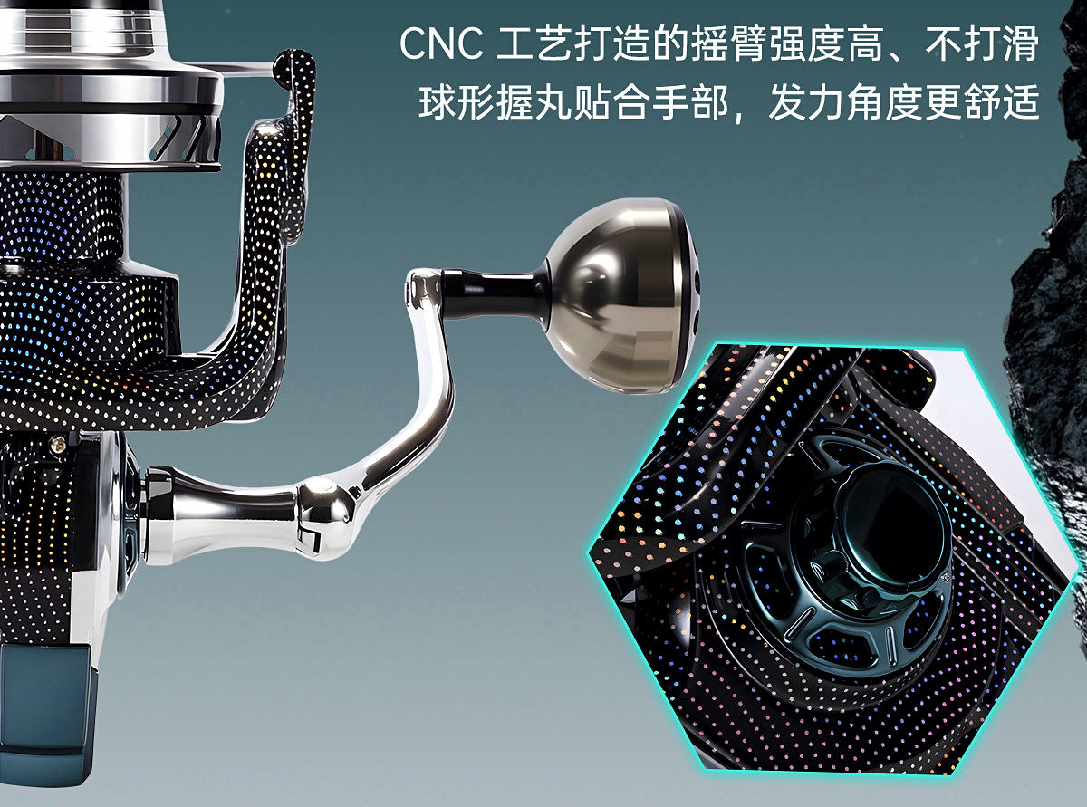 Long Cast Saltwater Reel, Aluminum Alloy, 5.2:1, Sizes 5000–12000 – product photo