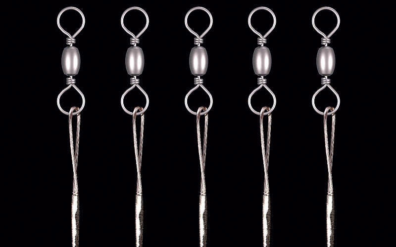 Steel Wire Leaders with Snap, 25-Pack, 15–30 cm (5.9–11.8 in) – product photo