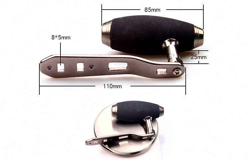 Aluminum T-Handle Baitcasting Reel Handle, 8x5 Hole – product photo