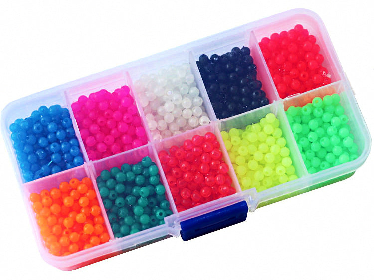 Glow Stopper Beads, Assorted Colors, 1000 pcs, 2.0 mm – product photo
