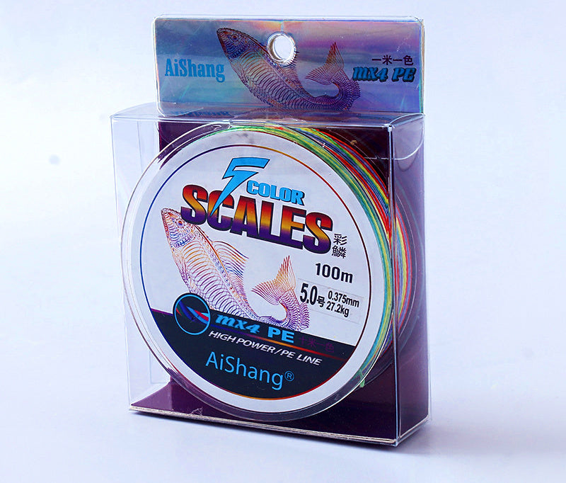 4-Strand Braided PE Line, Multicolor, 100 m (109 yd) – product photo