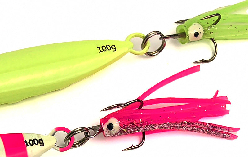 Glow Slow Pitch Jig with Octopus Hooks, 100 g (3.5 oz) – product photo