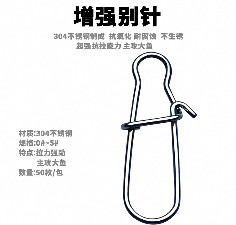 Stainless Steel Fishing Snaps, Reinforced & Gourd Style, #0–#5 – product photo