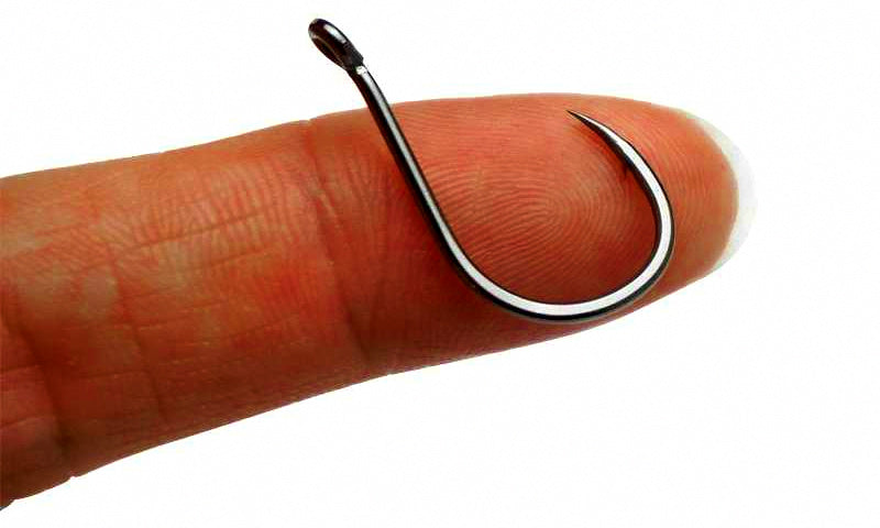 Barbed Ring-Eye Hooks, High-Carbon Steel, Size 0.5–12 – product photo