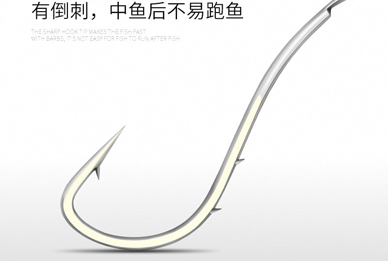 Long Shank Barbed Offset Bait Hooks, Red or White, 50 pk – product photo