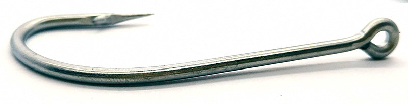 Stainless Steel Long Shank Barbed Eyed Hooks, Size 1-10 – product photo