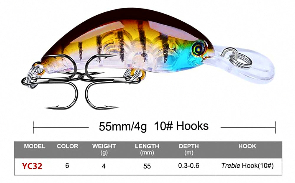 Slow-Sinking Minnow Lure, 5.5 cm (2.2 in), 4 g (0.14 oz) – product photo