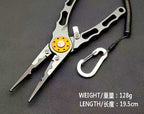 Aluminum Fish Gripper with Scale, 50 lb (25 kg) & Pliers – product photo