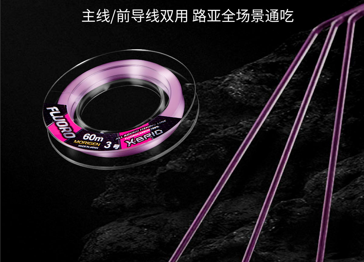 Fluorocarbon Leader Line, Clear, Pink & Ice Blue (No. 0.6–8) – product photo