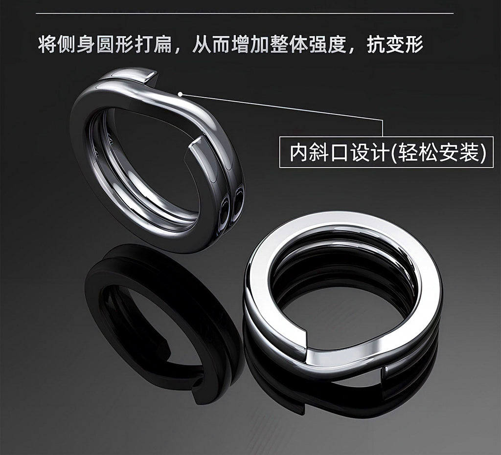 Stainless Steel Double Split Rings, Sizes 000–12, 50 or 100 pcs – product photo